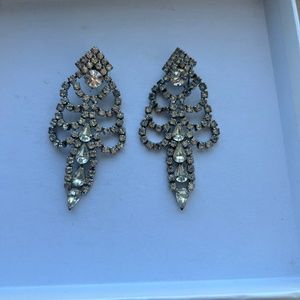 Clip on rhinestone costume earrings (pinup/retro/vintage)